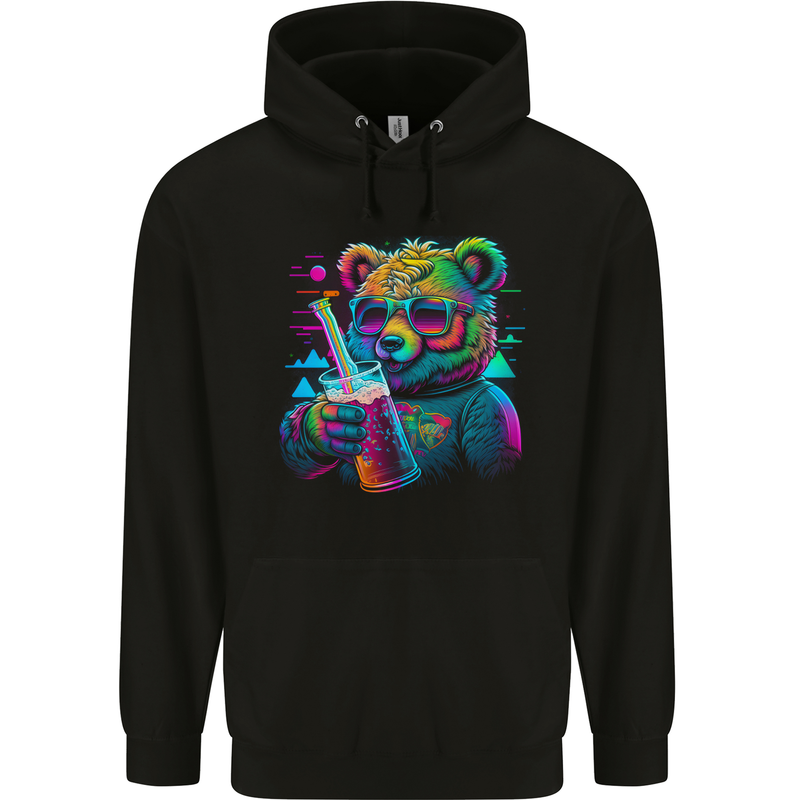 A Cool Bear Childrens Kids Hoodie Black