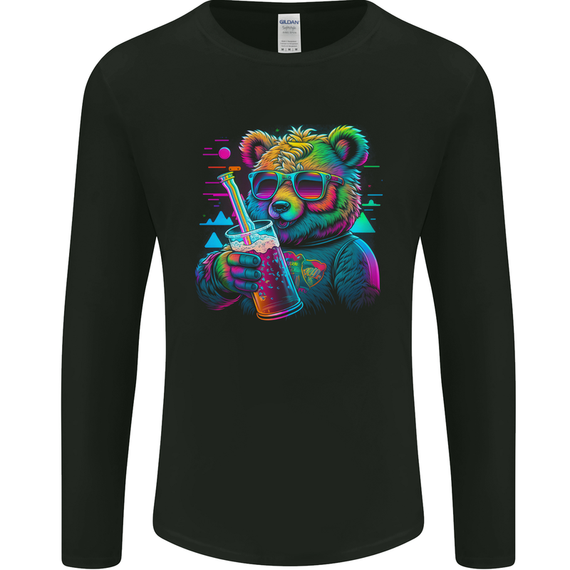 A Cool Bear Mens Long Sleeve T-Shirt Black