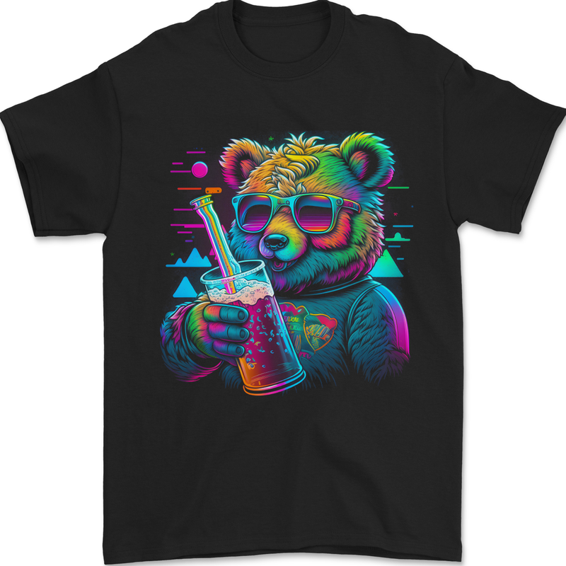 A Cool Bear Mens T-Shirt 100% Cotton Black