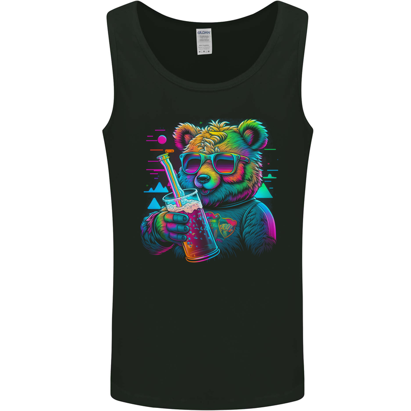 A Cool Bear Mens Vest Tank Top Black