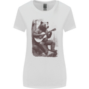 A Cool Bear Playing the Acoustic Guitar Womens Wider Cut T-Shirt White