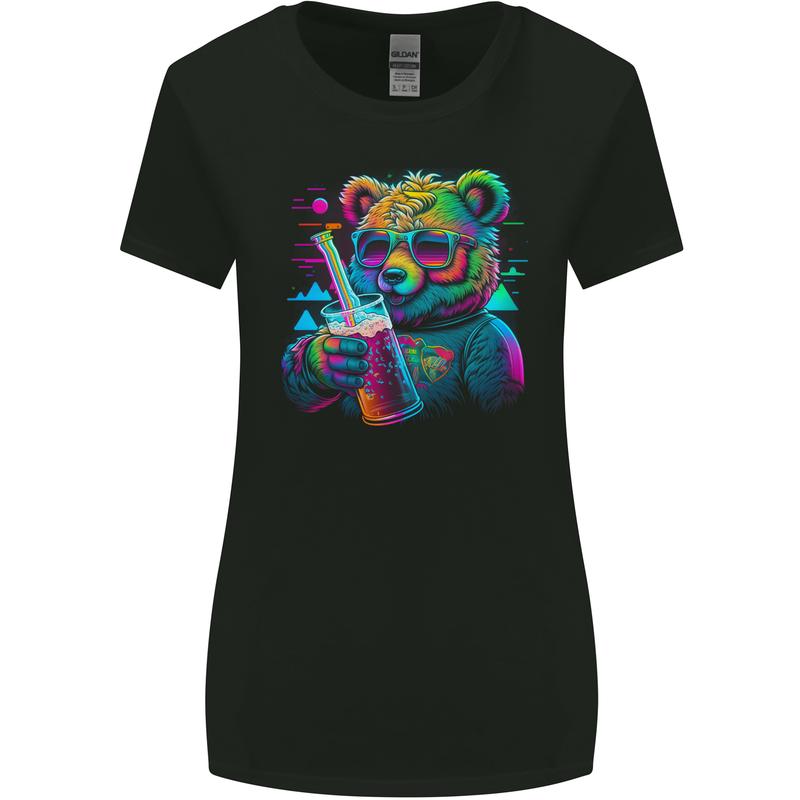 A Cool Bear Womens Wider Cut T-Shirt Black