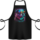 A Cool Bulldog With Glasses Dog Cotton Apron 100% Organic Black