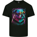 A Cool Bulldog With Glasses Dog Mens Cotton T-Shirt Tee Top Black