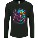 A Cool Bulldog With Glasses Dog Mens Long Sleeve T-Shirt Black