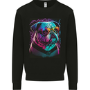 A Cool Bulldog With Glasses Dog Mens Sweatshirt Jumper Black