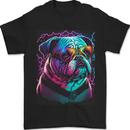 A Cool Bulldog With Glasses Dog Mens T-Shirt 100% Cotton Black