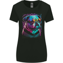 A Cool Bulldog With Glasses Dog Womens Wider Cut T-Shirt Black