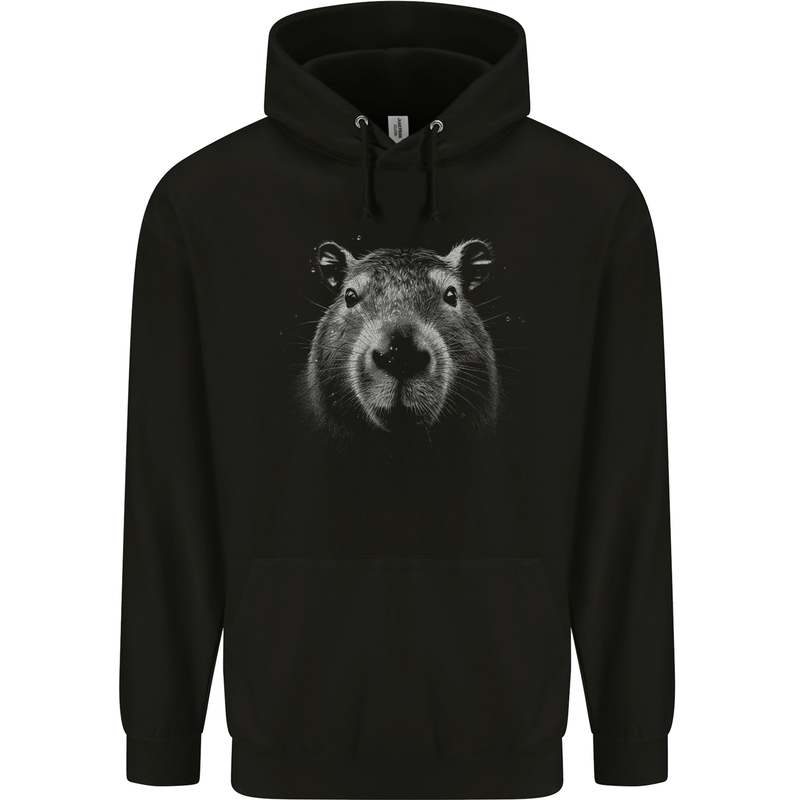 A Cool Capybara Mens 80% Cotton Hoodie Black