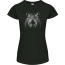 A Cool Capybara Womens Petite Cut T-Shirt Black