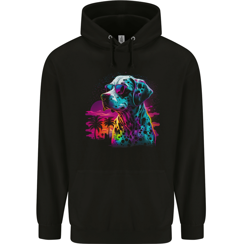 A Cool Cat With Cosmos Glasses Childrens Kids Hoodie Black