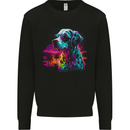 A Cool Cat With Cosmos Glasses Kids Sweatshirt Jumper Black