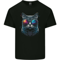 A Cool Cat With Cosmos Glasses Kids T-Shirt Childrens Black