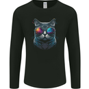 A Cool Cat With Cosmos Glasses Mens Long Sleeve T-Shirt Black