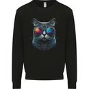 A Cool Cat With Cosmos Glasses Mens Sweatshirt Jumper Black