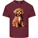 A Cool Cavapoo Dog Mens Cotton T-Shirt Tee Top Maroon