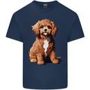 A Cool Cavapoo Dog Mens Cotton T-Shirt Tee Top Navy Blue