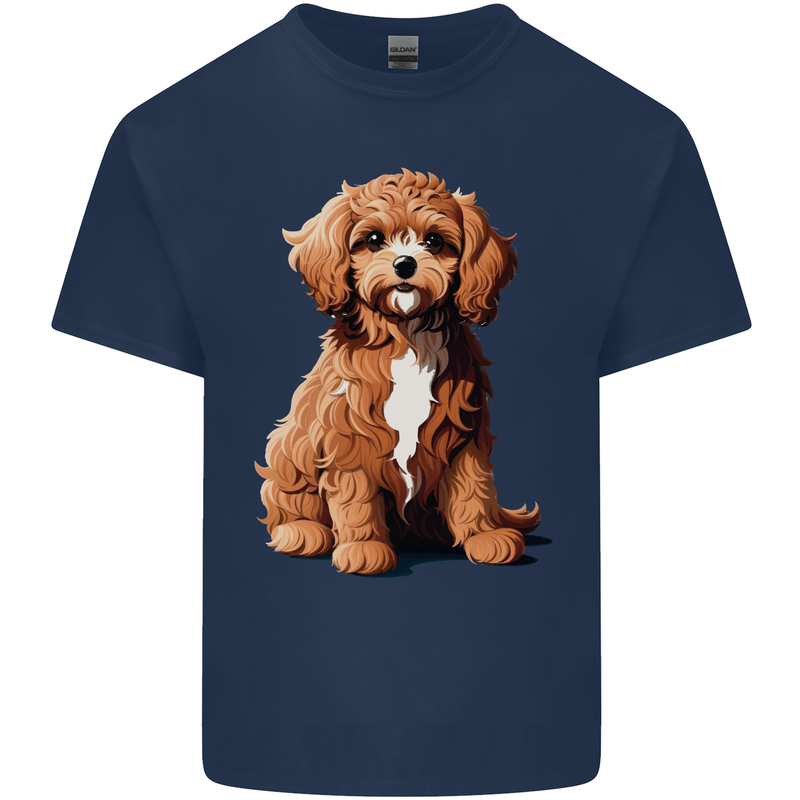 A Cool Cavapoo Dog Mens Cotton T-Shirt Tee Top Navy Blue