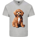 A Cool Cavapoo Dog Mens V-Neck Cotton T-Shirt Sports Grey