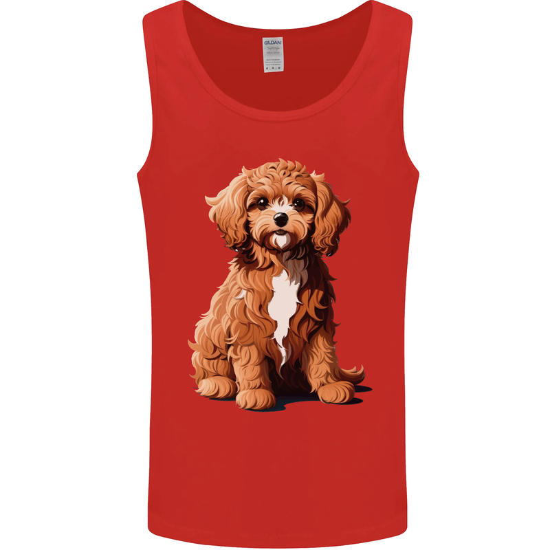 A Cool Cavapoo Dog Mens Vest Tank Top Red
