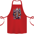 A Cool Christmas Racoon Xmas Cotton Apron 100% Organic Red