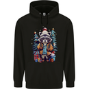 A Cool Christmas Racoon Xmas Mens 80% Cotton Hoodie Black