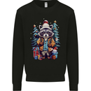 A Cool Christmas Racoon Xmas Mens Sweatshirt Jumper Black