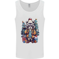 A Cool Christmas Racoon Xmas Mens Vest Tank Top White