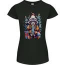 A Cool Christmas Racoon Xmas Womens Petite Cut T-Shirt Black