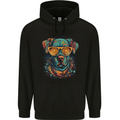 A Cool Dog With Glasses Childrens Kids Hoodie Black