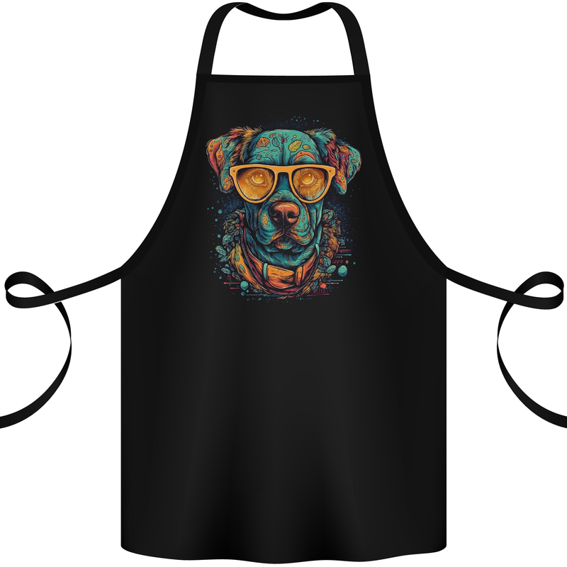 A Cool Dog With Glasses Cotton Apron 100% Organic Black