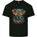A Cool Dog With Glasses Mens Cotton T-Shirt Tee Top Black