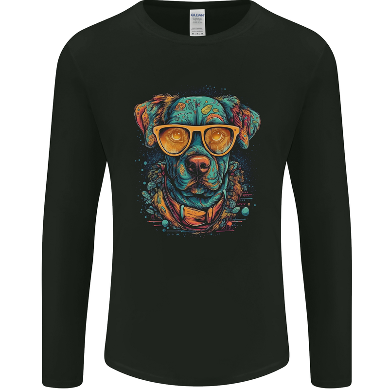 A Cool Dog With Glasses Mens Long Sleeve T-Shirt Black