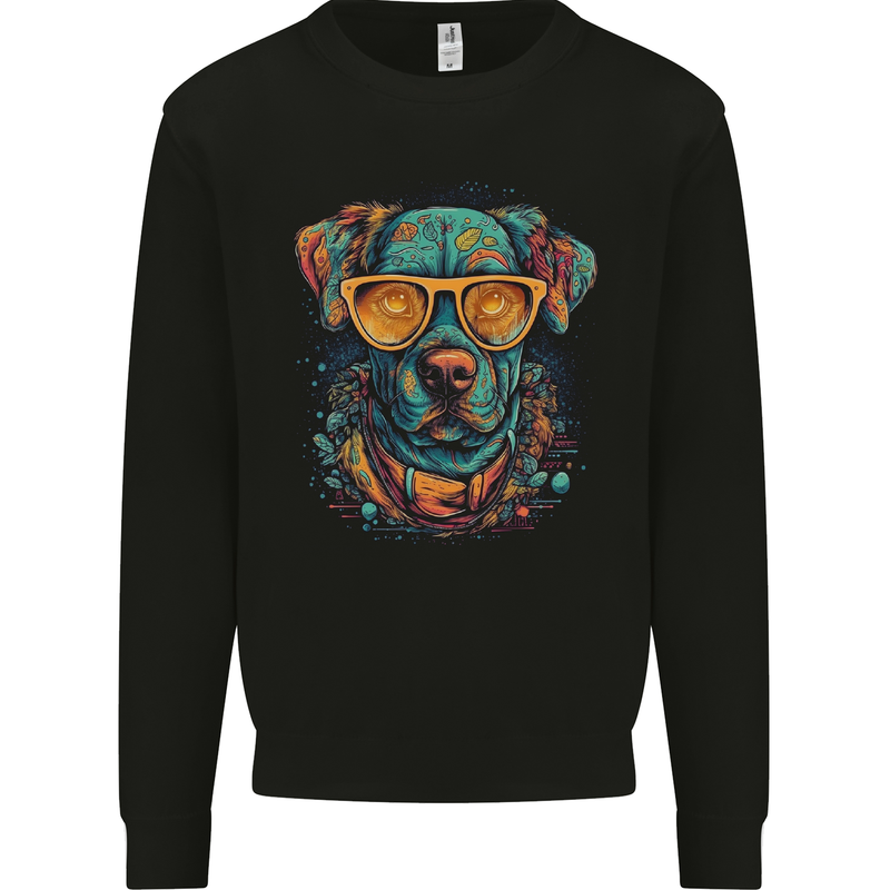 A Cool Dog With Glasses Mens Sweatshirt Jumper Black