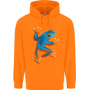 A Cool Frog Climbing Up Childrens Kids Hoodie Orange