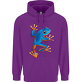 A Cool Frog Climbing Up Childrens Kids Hoodie Purple