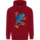 A Cool Frog Climbing Up Childrens Kids Hoodie Red
