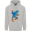 A Cool Frog Climbing Up Childrens Kids Hoodie Sports Grey