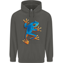 A Cool Frog Climbing Up Childrens Kids Hoodie Storm Grey