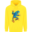 A Cool Frog Climbing Up Childrens Kids Hoodie Yellow