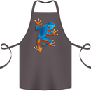 A Cool Frog Climbing Up Cotton Apron 100% Organic Dark Grey