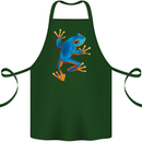 A Cool Frog Climbing Up Cotton Apron 100% Organic Forest Green
