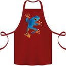 A Cool Frog Climbing Up Cotton Apron 100% Organic Maroon