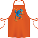 A Cool Frog Climbing Up Cotton Apron 100% Organic Orange