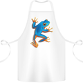 A Cool Frog Climbing Up Cotton Apron 100% Organic White