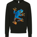 A Cool Frog Climbing Up Kids Sweatshirt Jumper Black