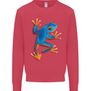 A Cool Frog Climbing Up Kids Sweatshirt Jumper Heliconia