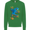 A Cool Frog Climbing Up Kids Sweatshirt Jumper Irish Green