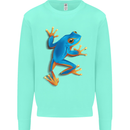 A Cool Frog Climbing Up Kids Sweatshirt Jumper Peppermint