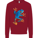 A Cool Frog Climbing Up Kids Sweatshirt Jumper Red